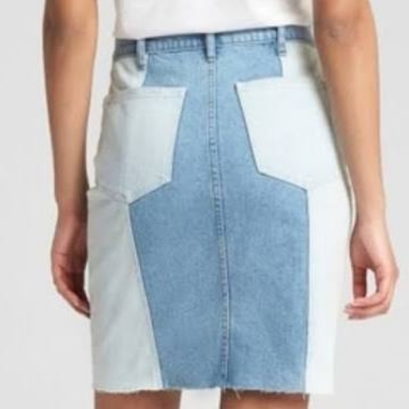💙 GAP Two Toned Color block denim skirt - Picture 2 of 7